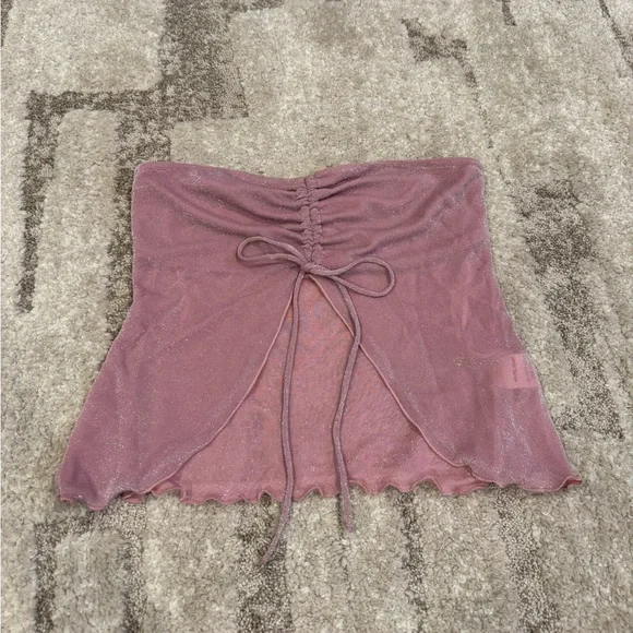 NWT- Pink Sparkle Strapless Top - Picture 2 of 5